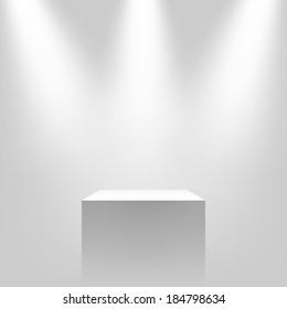 Pedestal with light source, vector illustration.