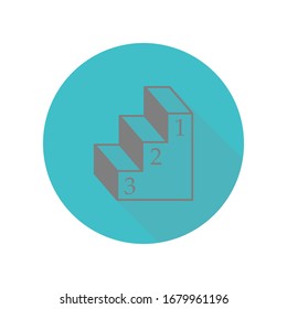 Pedestal long shadow icon. Simple glyph, flat vector of web icons for ui and ux, website or mobile application