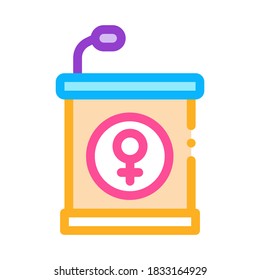 Pedestal Mike Icon Vector. Outline Pedestal Mike Sign. Isolated Contour Symbol Illustration