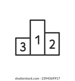 Pedestal with numbers, linear icon. Line with editable stroke