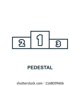 Pedestal outline icon. Simple element illustration. Pedestal icon in outline style design from sport equipment collection. Can be used for web, mobile and print. web design, apps, software, print.