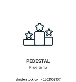 Pedestal outline vector icon. Thin line black pedestal icon, flat vector simple element illustration from editable free time concept isolated stroke on white background