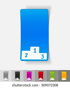 pedestal paper sticker with shadow. Vector illustration
