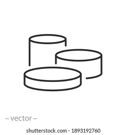 pedestal or platform for award ceremony, winner podium icon, success presentation stage, circular arena, isolated line symbol on white background - editable stroke vector illustration