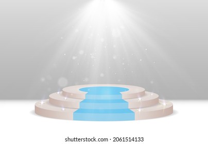 A pedestal or platform for honoring winners and presentations. Vector	