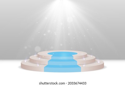 A pedestal or platform for honoring the winners. Vector illustration .