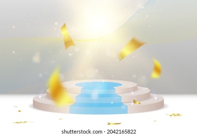 A pedestal or platform for honoring the winners. Vector illustration .	