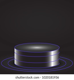 Pedestal or podium for display,Platform  with glow light . Vector illustration