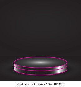Pedestal or podium for display,Platform  with glow light . Vector illustration