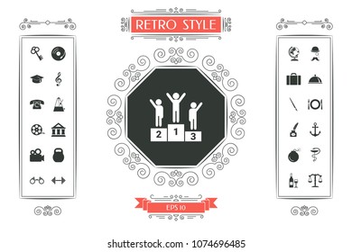 Pedestal podium icon