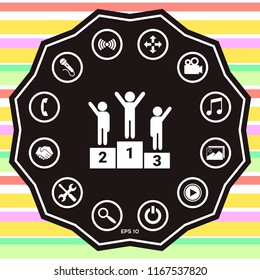 Pedestal podium icon