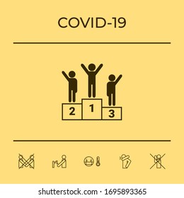 Pedestal - icono del podio. Elementos gráficos para el diseño