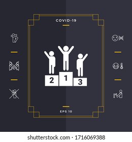 Icono de podio peatonal. Elementos gráficos para el diseño