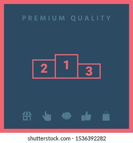 Pedestal, podium line icon. Graphic elements for your design
