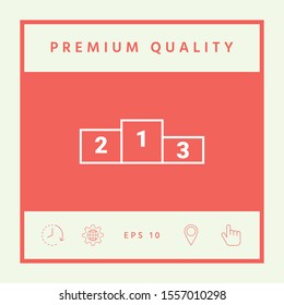 Pedestal, podium line icon. Graphic elements for your design