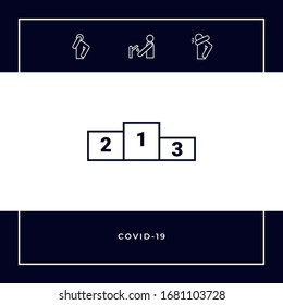 Pedestal, podium line icon. Graphic elements for your design