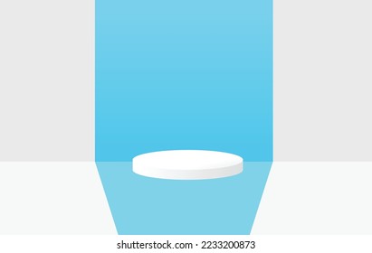 pedestal podium with pastel blue.eps