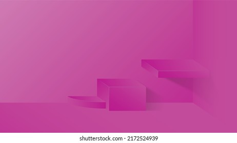 Pedestal podium product display with pastel color