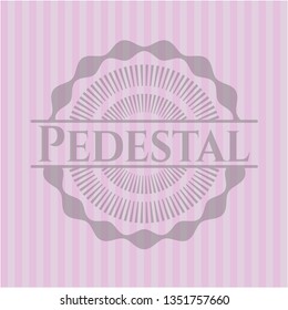 Pedestal realistic pink emblem