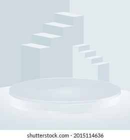 Pedestal scene with for product, advertising, show, award ceremony isolated on modern backdrop. Stage podium. Minimal style.