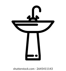 pedestal pia ícone da linha vetor. pedestal pia sinal. isolado contorno símbolo ilustração preta