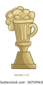 the pedestal of a statue cartoon the glass of beer foam