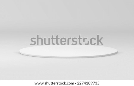 Pedestal white slim cylinder platform 3d stage construction for product presentation realistic vector illustration. Podium round basic foundation minimal award arena contest win event celebration