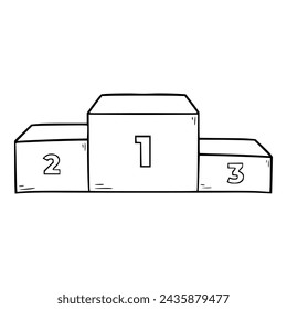 pedestal of the winner podium illustration outline	