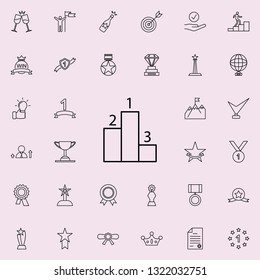 the pedestal of the winners icon. Succes and awards icons universal set for web and mobile