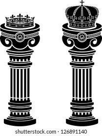 pedestals of crowns. stencils. vector illustration