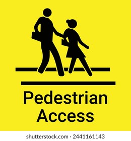 Pedestrian access sign vector eps 10