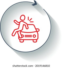 Pedestrian Accident Icon Vector Design