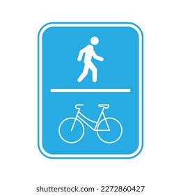 Pedestrian and bicyclist traffic sign icon design, isolated on white background