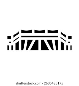 pedestrian bridge highway road glyph icon vector. pedestrian bridge highway road sign. isolated symbol illustration