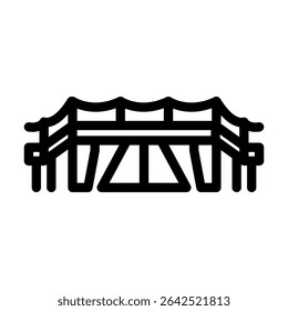 pedestrian bridge highway road line icon vector. pedestrian bridge highway road sign. isolated contour symbol black illustration