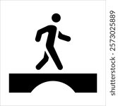 Pedestrian Bridge Icon Element For Design