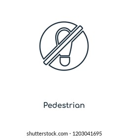 Pedestrian concept line icon. Linear Pedestrian concept outline symbol design. This simple element illustration can be used for web and mobile UI/UX.