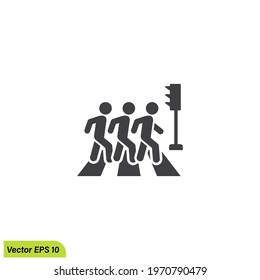 pedestrian cross the street icon vector illustration simple design element