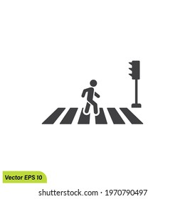 pedestrian cross the street icon vector illustration simple design element