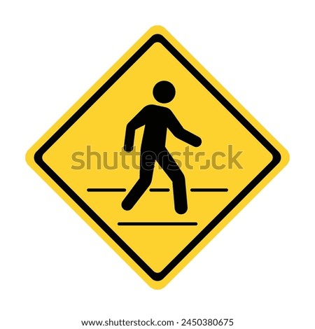 pedestrian crossing area sign direction right yellow square sign walkway direction right zebra cross