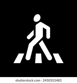 Pedestrian crossing (crosswalk) sign. Road sign, a man crosses the road. Walking man.