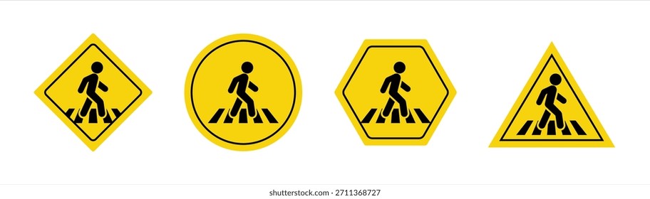 ícone plano de passagem de pedestres, ícone de passagem de zebra ilustração vetorial