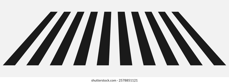 Pedestrian crossing icon. Crosswalk icon. Pedestrian crossing icon. Zebra crossing. Vector illustration, side high view vector of a Pedestrian crossing in a street, white zebras on asphalt road, eps10
