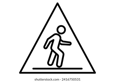 Pedestrian Crossing icon. icon related to pedestrian pathways, public navigation. line icon style. element illustration