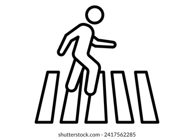 Pedestrian Crossing icon. icon related to pedestrian pathways, public navigation. line icon style. element illustration
