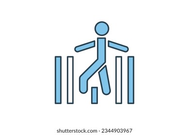 Pedestrian Crossing Icon. Icon related to traffic. flat line icon style. Simple vector design editable