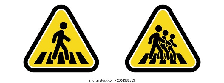 pedestrian crossing icon, pedestrian crossing sign symbol