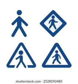 Pedestrian crossing icon. Vector icon isolated on white background.