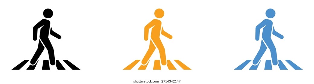Pedestrian crossing icon vector. safety awareness symbol. vector illustration.