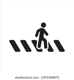 Pedestrian crossing icon. Zebra crossing icon